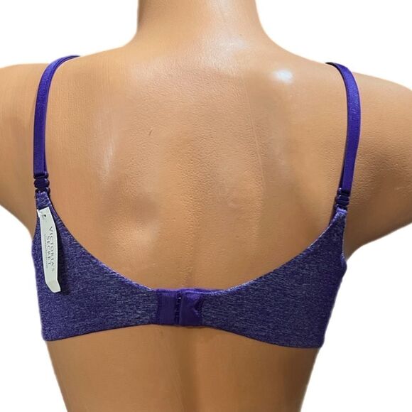 Victoria’s Secret Unlined Semi Demi Supersoft Satiny bra marled purple 32DD - Picture 8 of 9